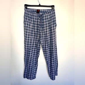 Hanes Mens Plaid Pocketed PJ Pants Large